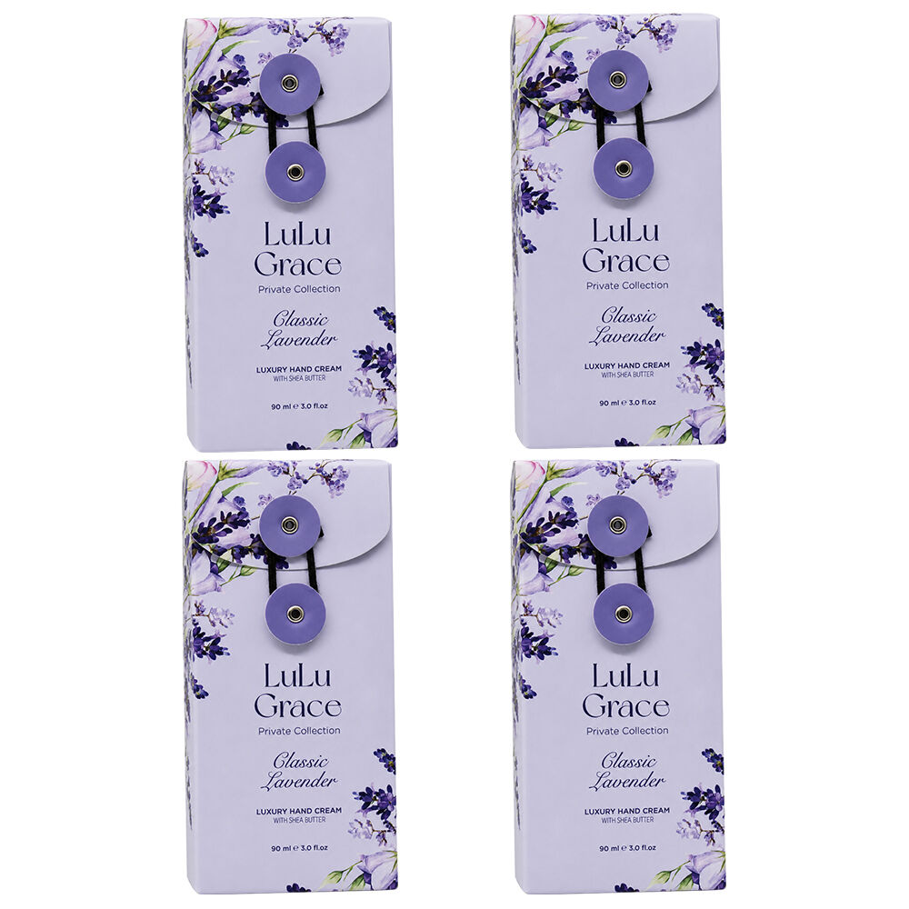 Lulu Grace Lavender Hand Cream 90ml 4 Pack Moisturising Hand Cream