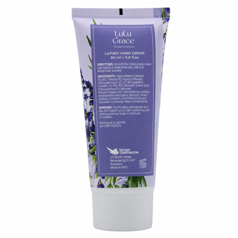 Lulu Grace Lavender Hand Cream 90ml Pack of 5 Moisturising Non Greasy