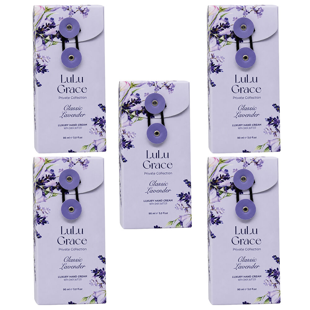 Lulu Grace Lavender Hand Cream 90ml Pack of 5 Moisturising Non Greasy
