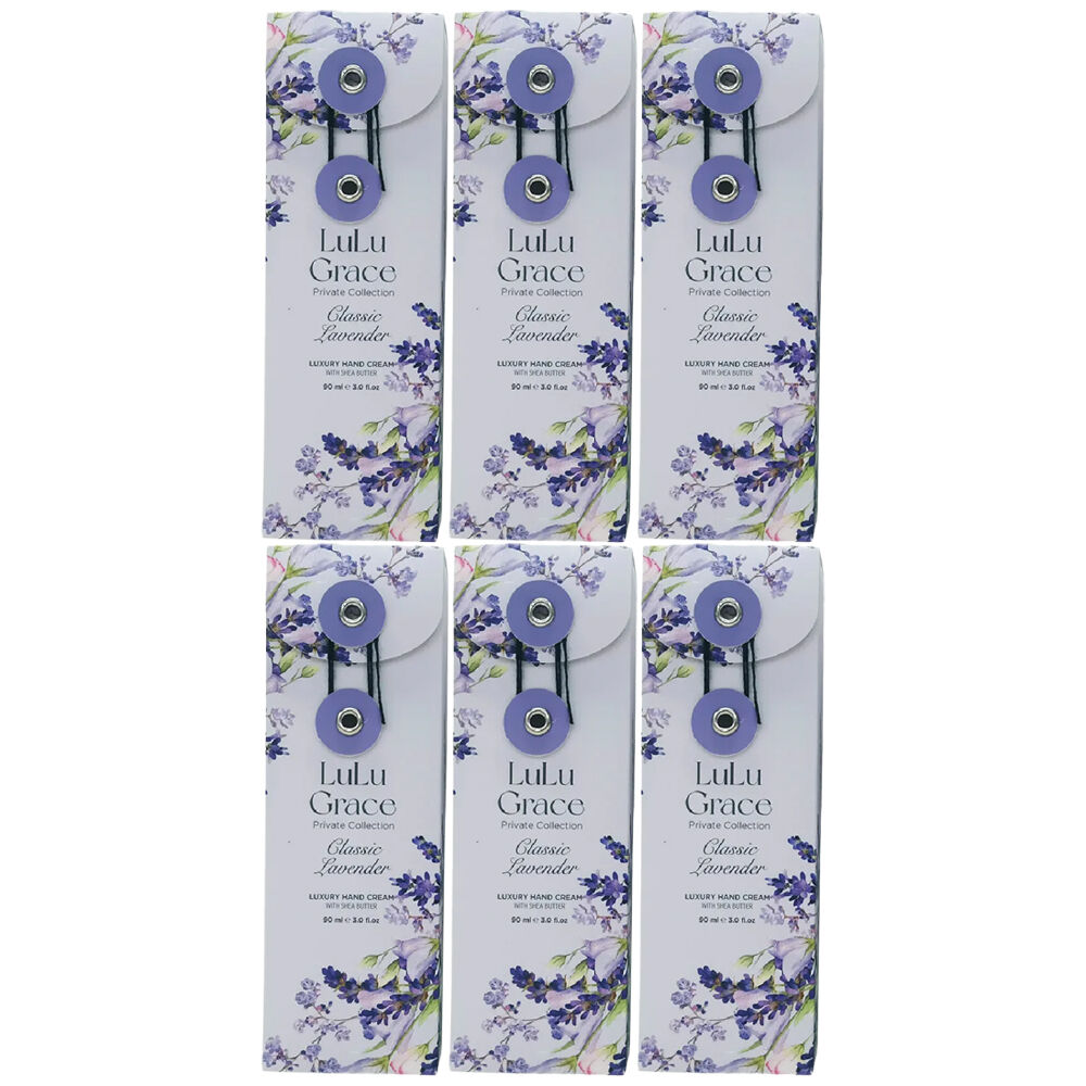 Lulu Grace Lavender Hand Cream 90ml 6 Pack Moisturising Set