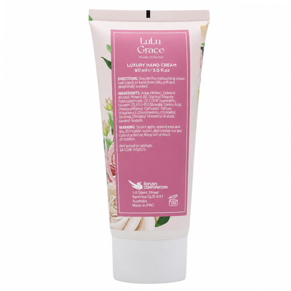 Lulu Grace Rose Hand Cream 3 Pack 90ml Each Deep Hydration and Nourishment