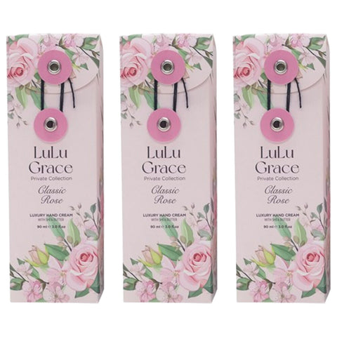 Lulu Grace 3 x  Rose Hand Cream 90ml