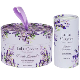 Lulu Grace Lavender Dusting and Talcum Powder Gift Set with Puffer 150g Total