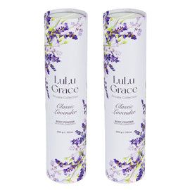 Lulu Grace Lavender Talc Free Body Powder 2 x 200g Corn Starch Scent