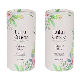Lulu Grace Rose Talc Free Body Powder 50g x2 Pack