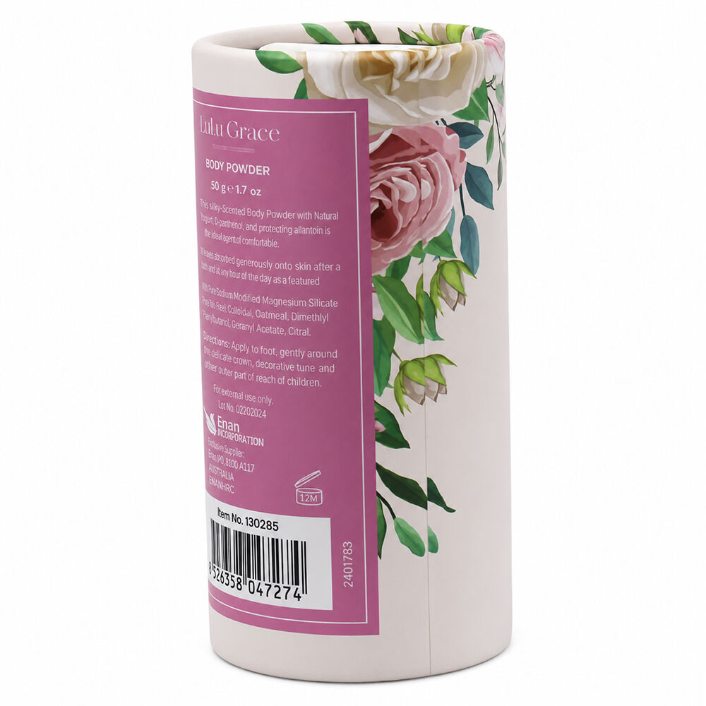 Lulu Grace 3 Pack Rose Talc Free Body Powder 50gm Each