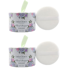Lulu Grace Floral Bouquet Dusting Powder 150g Talc Free Twin Pack with Puffer