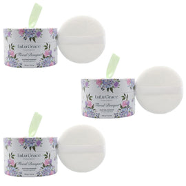 Lulu Grace 3 x  150gm Floral Bouquet Dusting Powder with Puffer (Talc Free)