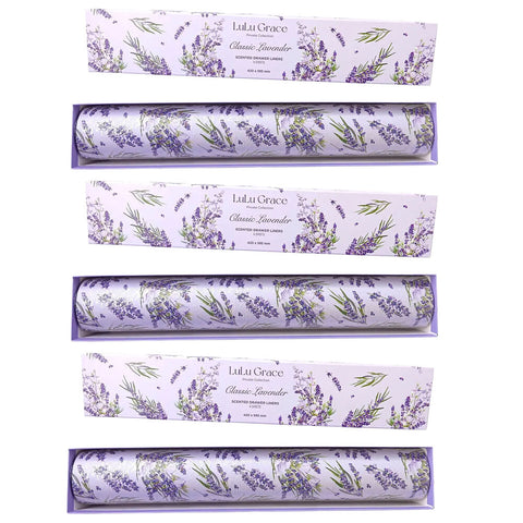 Lulu Grace Lavender Drawer Liners 6 Sheets x 3 Pack Scented Set