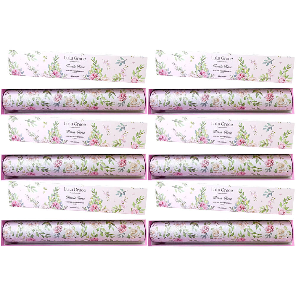 Lulu Grace Rose Drawer Liners Pack of 6 x 6 Set Scented Storage Sheets