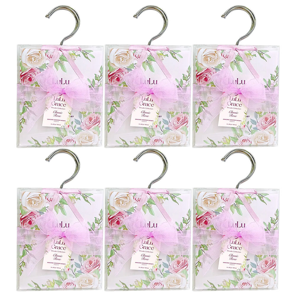 Lulu Grace Rose Scented Sachets 4 x 28g x 6 Set Long Lasting Freshness
