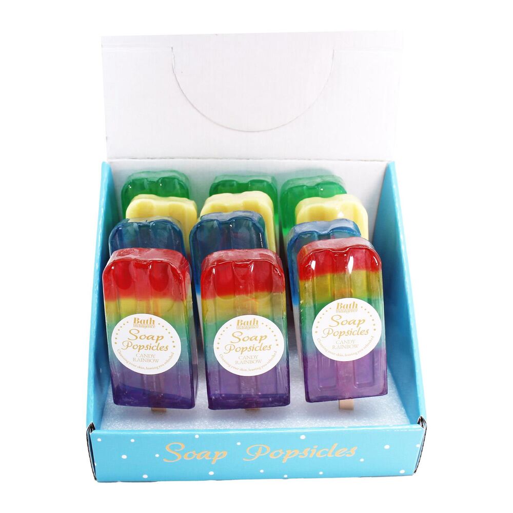 Soap Popsicles Candy Rainbow 100g Counter Display of 12