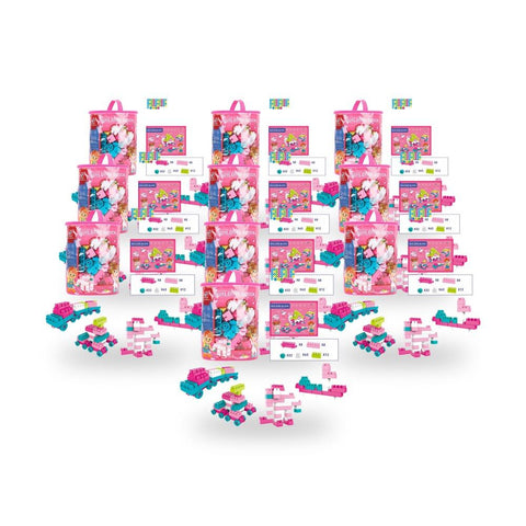 Kids Pastel Building Block Set 120 Piece Pack of 10
