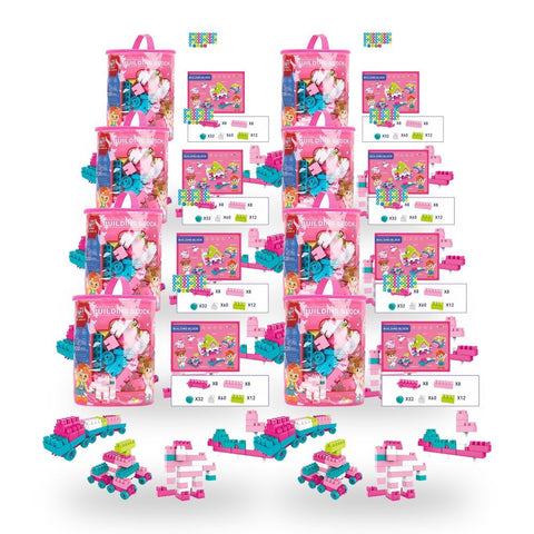 Kids Pastel Building Block Set 120 Piece Pack of 8