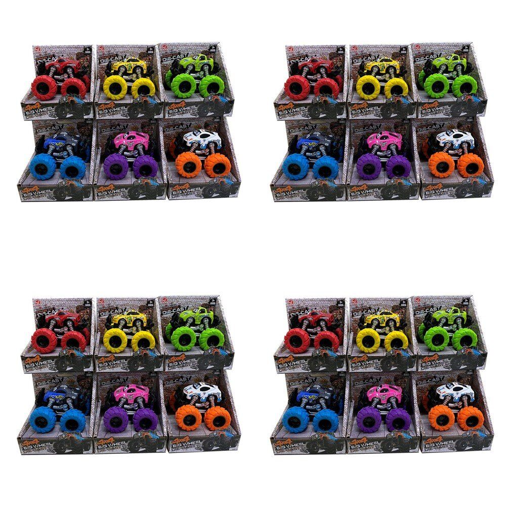 Die-Cast 4x4 Big Wheel Truck 12.5 x 10 x 12cm Assorted Colours - Random Colour Supplied Pack of 4