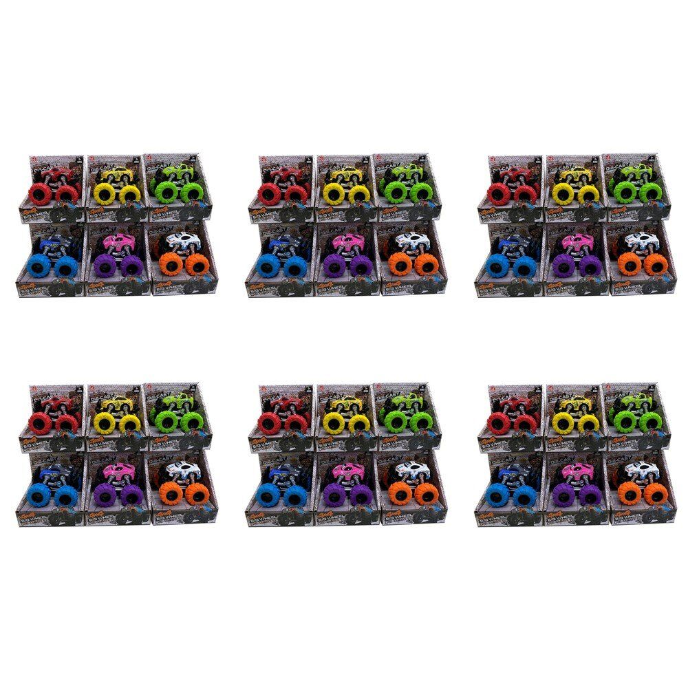 Die-Cast 4x4 Big Wheel Truck 12.5 x 10 x 12cm Assorted Colours - Random Colour Supplied Pack of 6