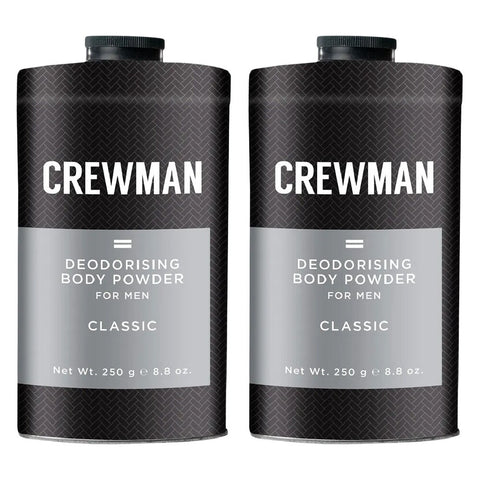 Crewman Classic Mens Body Powder Talc Free 250g x 2 Fresh Citrus Scent