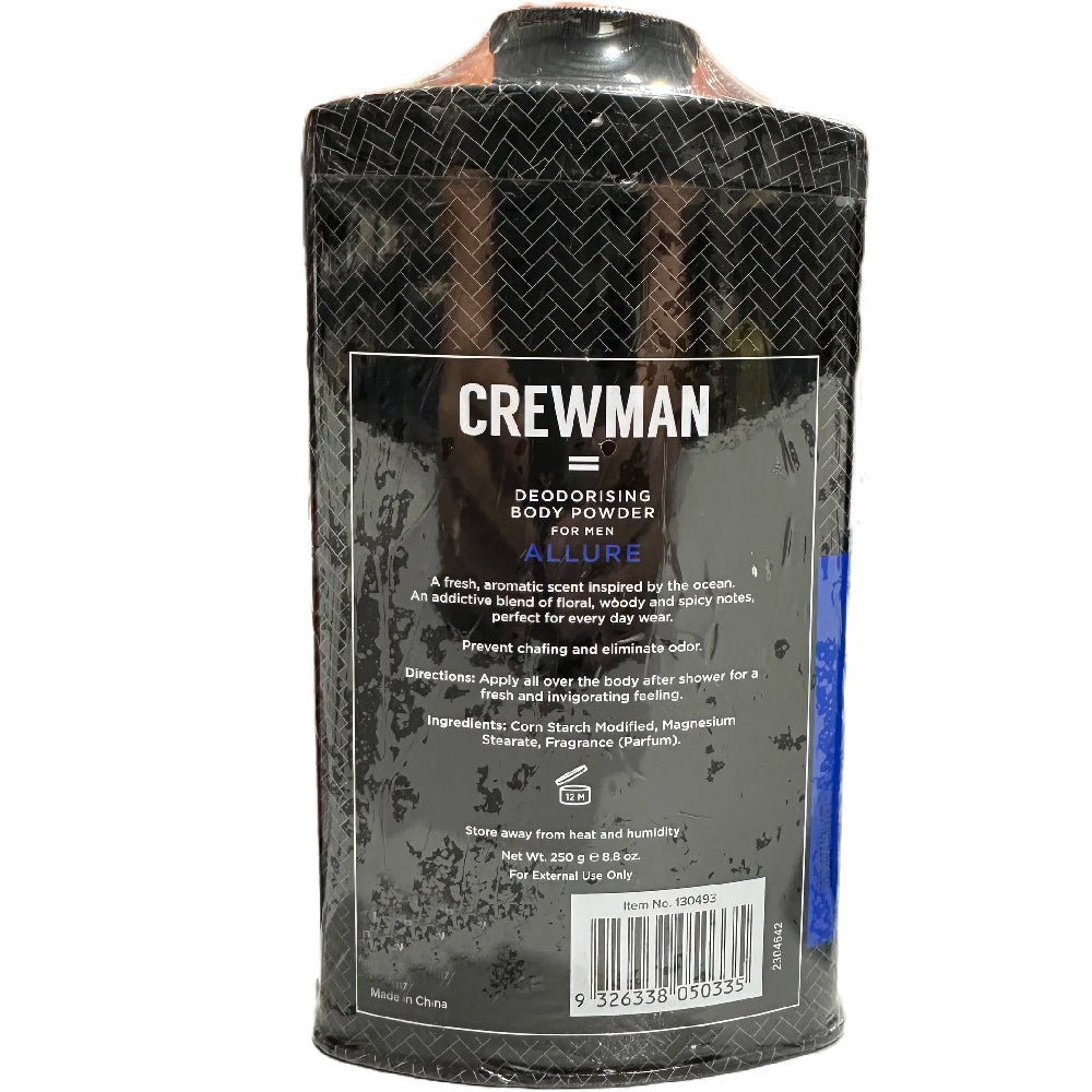 Crewman Mens Allure Talc Free Body Powder 250g Value Pack x 6