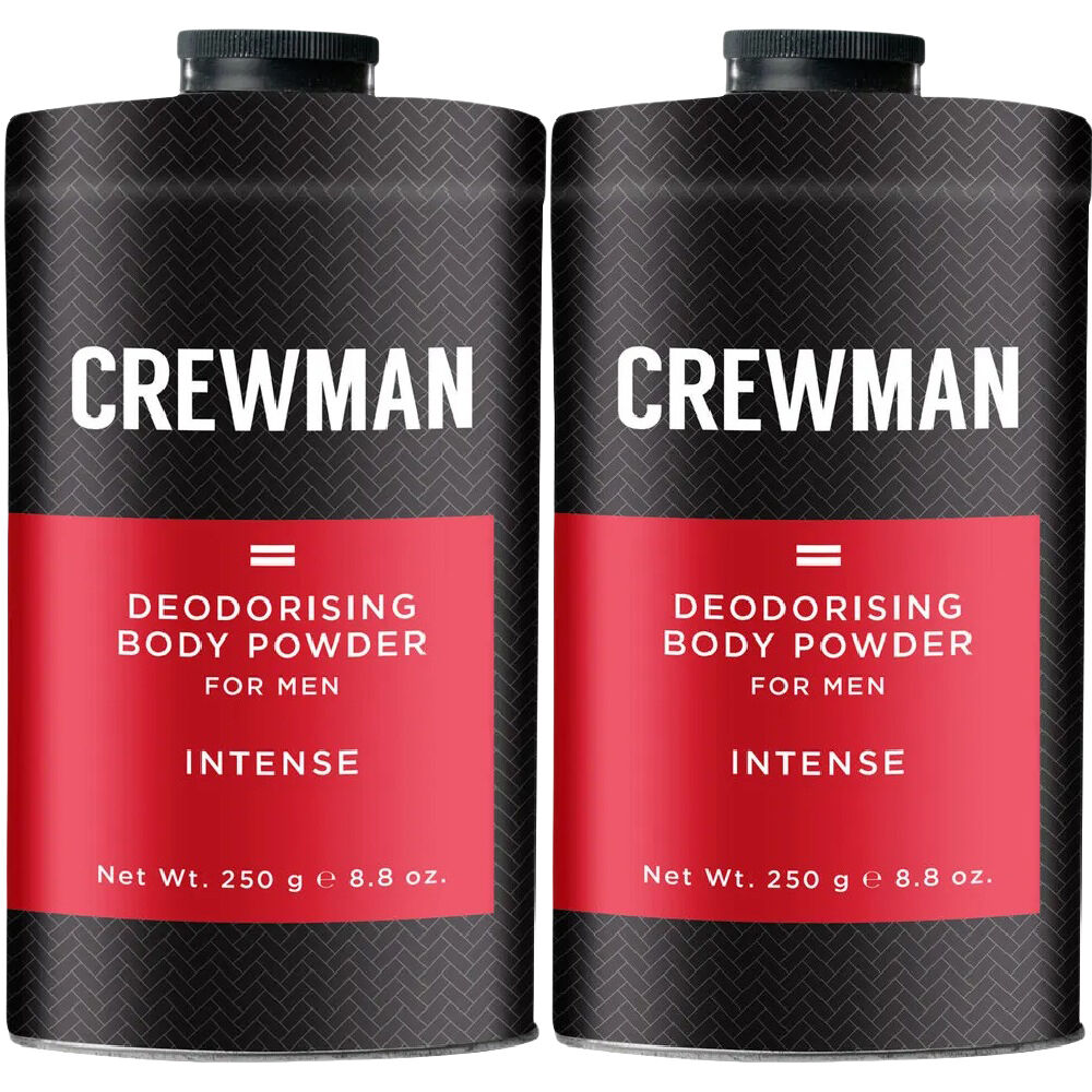 Crewman Intense Mens Body Powder Talc Free 250g x 2 Wood and Spice Scent