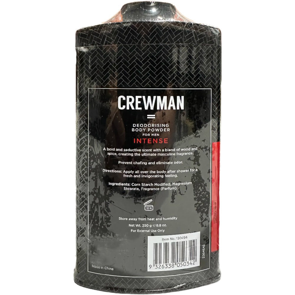 Crewman Mens Intense Talc Free Body Powder 250g Value Pack x 3