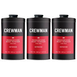 Crewman Mens Intense Talc Free Body Powder 250g Value Pack x 3