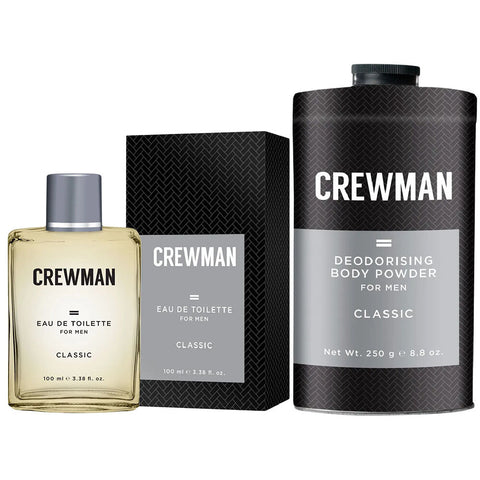 Crewman Classic Mens Talc Free Body Powder and EDT 100ml Fragrance Set