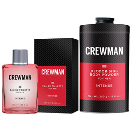 Crewman Intense Mens Talc Free Body Powder and Eau De Toilette 100ml Set