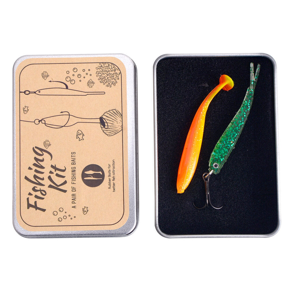 Fishing Rubber Bait Lures Set Of 2 For Fish Attraction