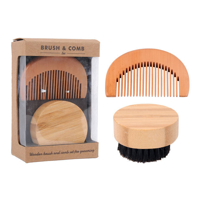 Mens Military Hairbrush And Comb Set