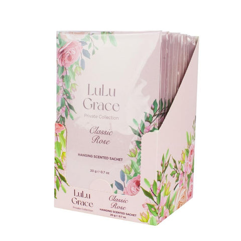 LuLu Grace Classic Rose Hanging Scented Sachets 12 Pack 20g