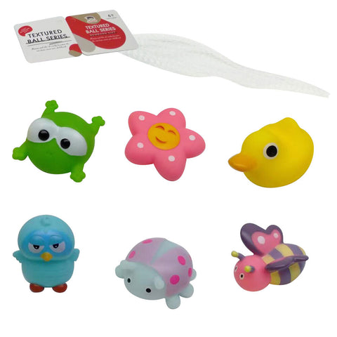 Textured Bath Ball Series Animals 6pc Set
