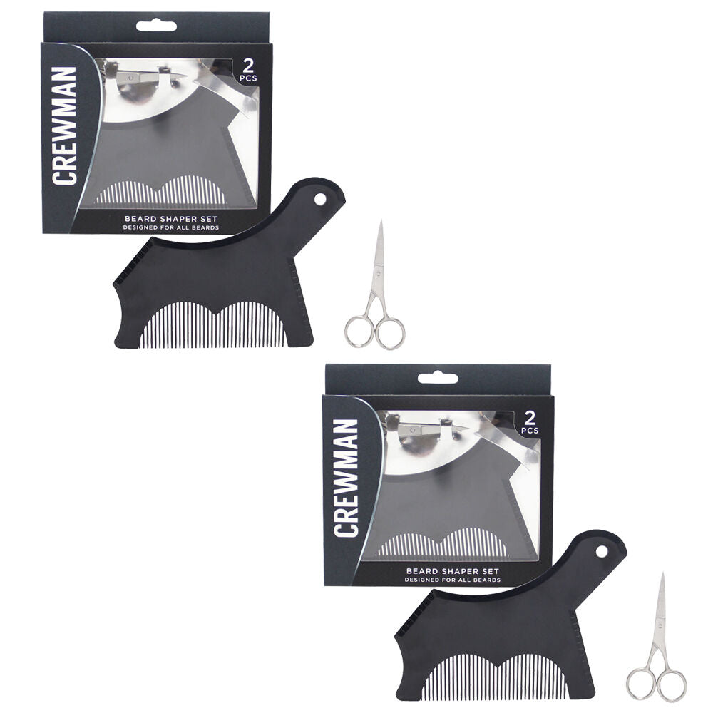Crewman Beard Shaping Kit 2pc Twin Pack for Precise Beard Styling