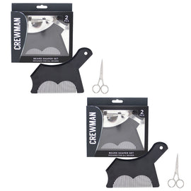 Crewman Beard Shaping Kit 2pc Twin Pack for Precise Beard Styling