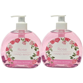 Safe Home Care Liquid Hand Soap Pump 2x 500ml Rose