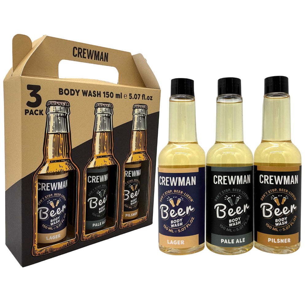 Crewman 3 Piece Shower Gel 150ml Gift Set Beer Bottle Design