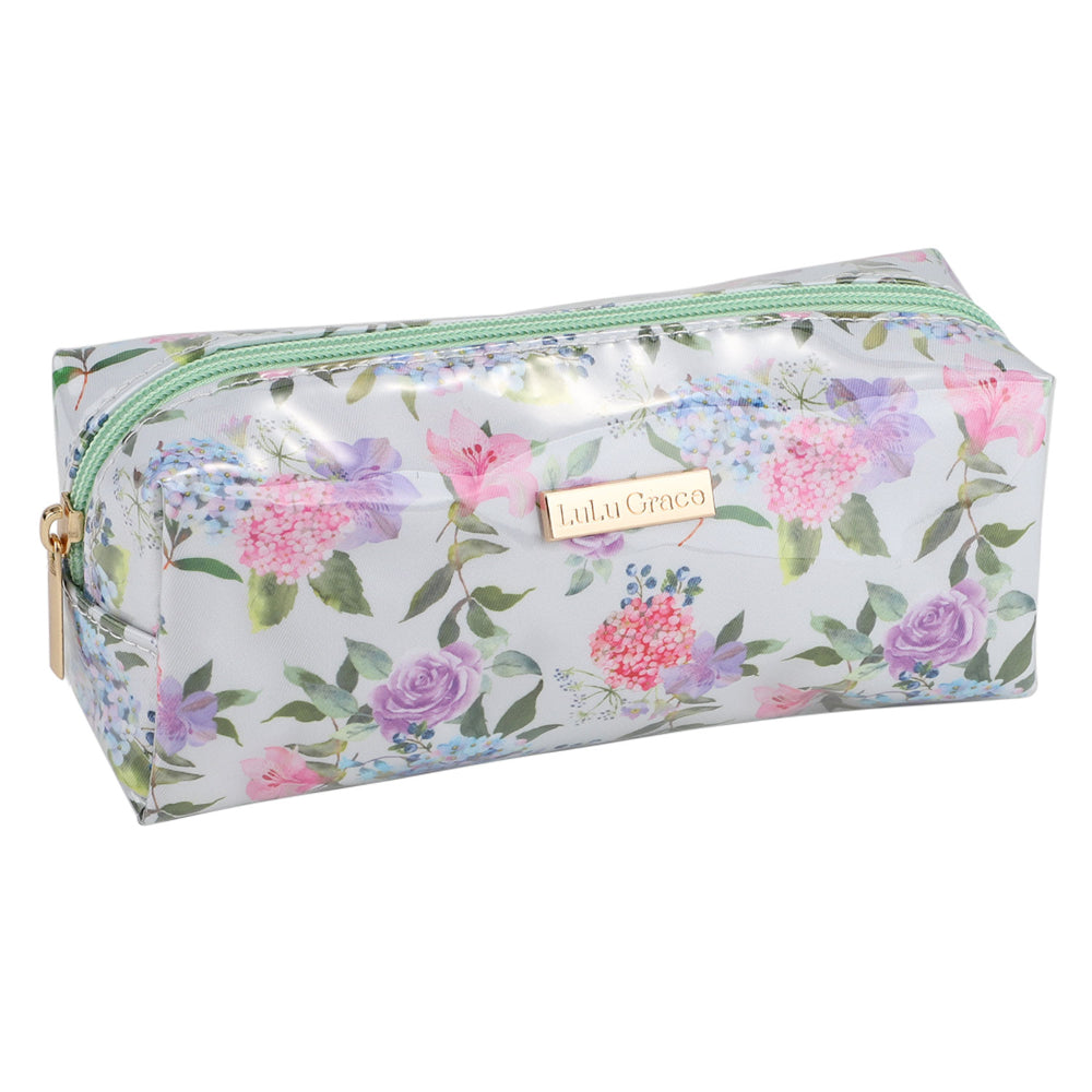 Lulu Grace Cosmetic Bag In Classic Floral Bouquet Print With Handle 18 x 7 x 7cm