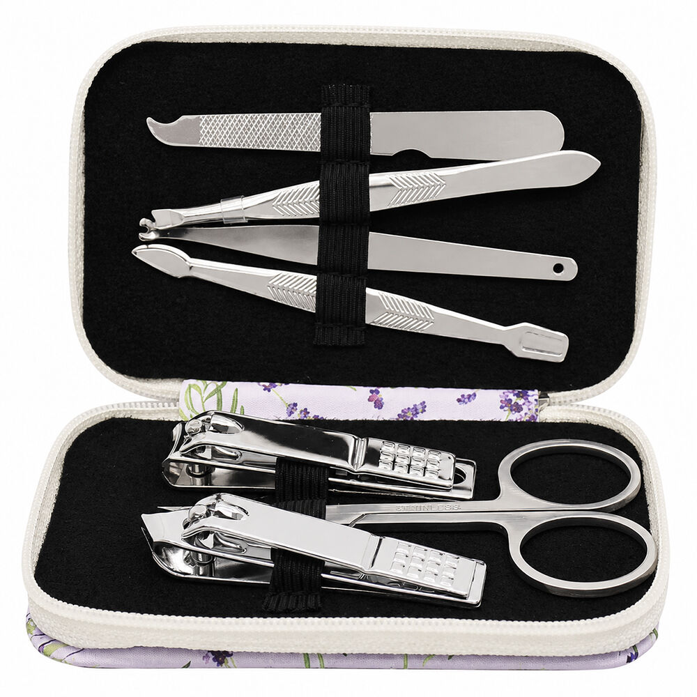 Lulu Grace Classic Lavender Manicure Set 7 Piece Stainless Steel Kit
