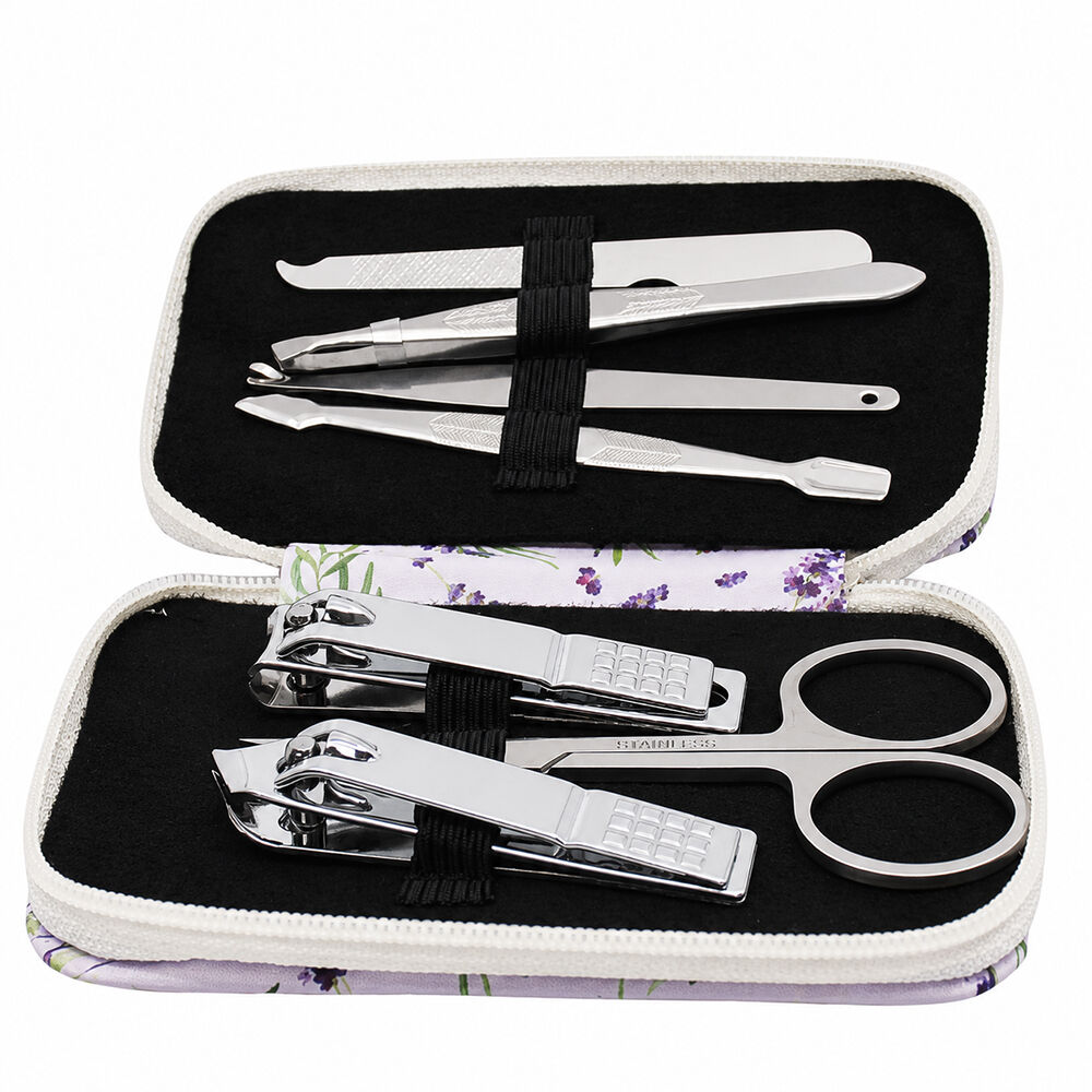 Lulu Grace Classic Lavender Manicure Set 7 Piece Stainless Steel Kit