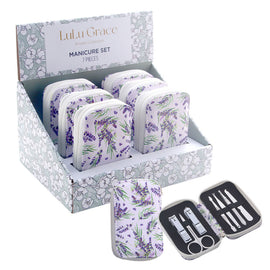 Lulu Grace Classic Lavender Manicure Set 7 Piece Stainless Steel Kit