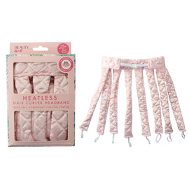 Beauty & Me Heatless Hair Curling Headband Pink Overnight No Heat Curls