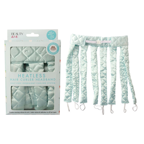 Beauty & Me Heatless Hair Curling Headband Blue Overnight No Heat Curls