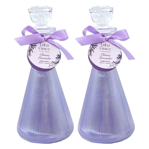 Lulu Grace Lavender Bubble Bath 500ml x 2 Luxury Pack Set