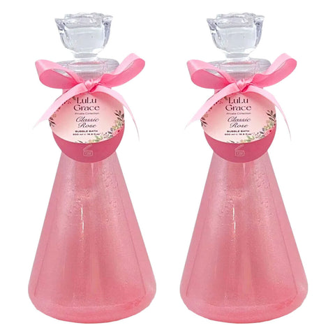 Lulu Grace Rose Bubble Bath 500ml x 2 Luxury Pack Set
