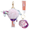 Unicorn Gift Set With Keychain Pop Fidget Toy 6 x Hair Bands And 10ml Lip Gloss