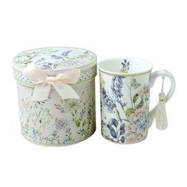 Flowers and Bluebells Collectable Ceramic Mug Gift Set with Ribbon Box