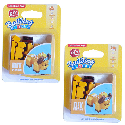 DIY Dog Building Blocks Set 2 Pack Educational Construction Toy Ages 3 and Up