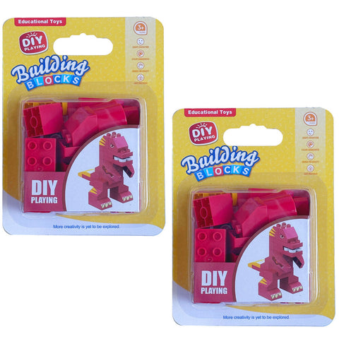 DIY Dinosaur Building Blocks Educational Toy for Kids Ages 3 and Up 2 Pack