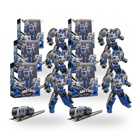 Transforming Train Toy for Kids Deformation Vehicle Play Set Pack of 6