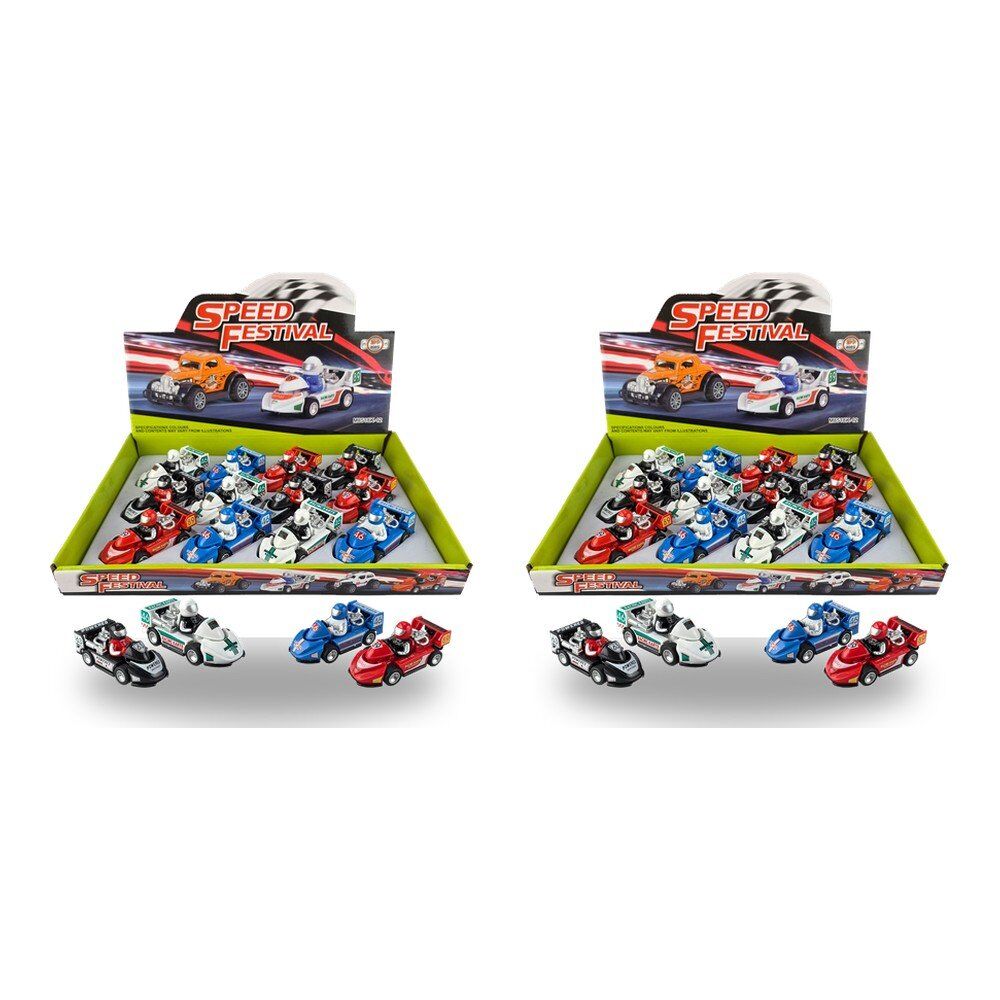 Go Kart Racing Toy Cars with Drivers Speed Festival Counter Display of 12 Bundle of 2