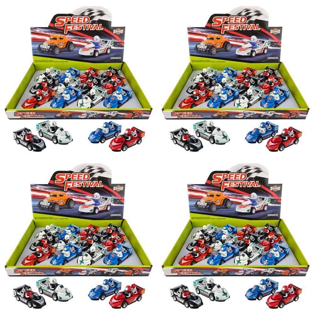 Go Kart Racing Toy Cars with Drivers Speed Festival Counter Display of 12 Bundle of 4